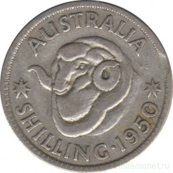 Монета. Австралия. 1 шиллинг 1950 год.