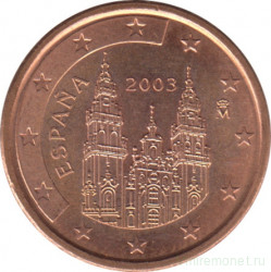 Монета. Испания. 2 цента 2003 год.