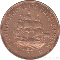 Монета. Южно-Африканская республика (ЮАР). 1 пенни 1936 год.