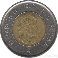 Монета. Канада. 2 доллара 2007 год.