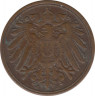 Монета. Германия (Германская империя 1871-1922). 1 пфенниг 1909 год. (J). рев.