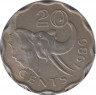 Монета. Свазиленд. 20 центов 1986 год. ав.