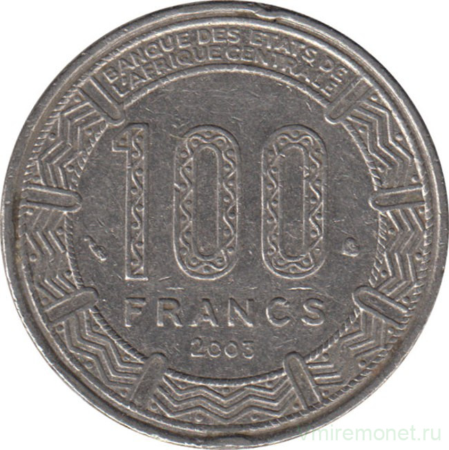 Монета. Центральноафриканский экономический и валютный союз (ВЕАС). 100 франков 2003 год.