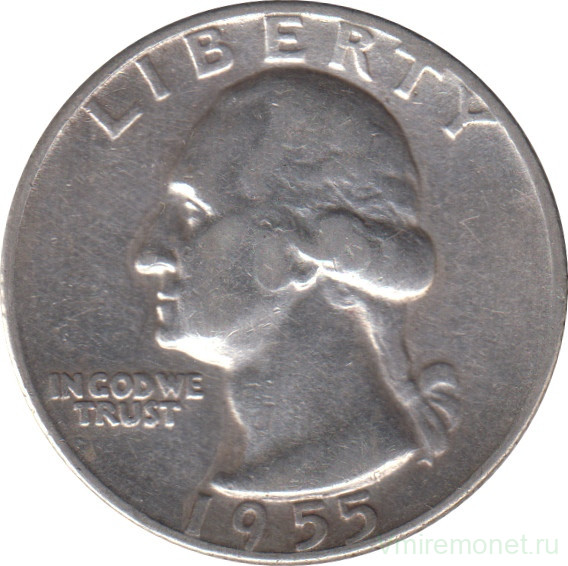 Монета. США. 25 центов 1955 год.