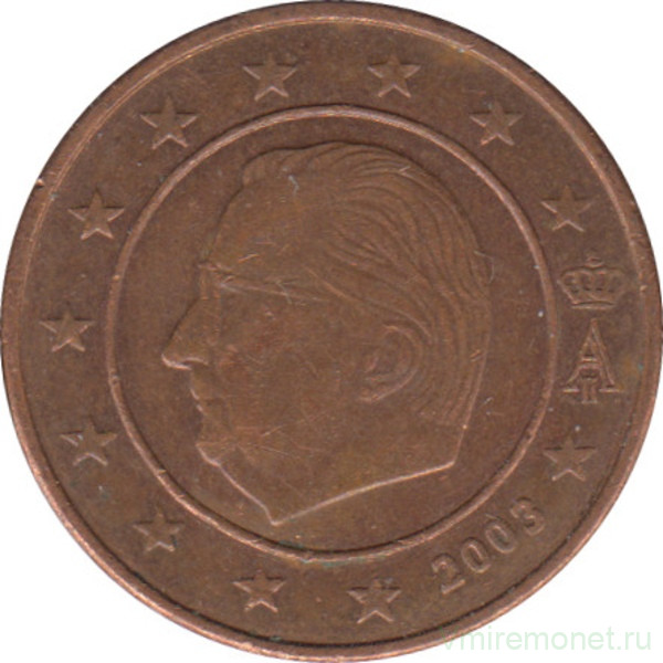 Монета. Бельгия. 2 цента 2003 год.