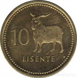 Монета. Лесото (анклав в ЮАР). 10 лисенте 2010 год.