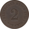 Монета. Германия (Германская империя 1871-1922). 2 пфеннига 1875 год. (B). ав.