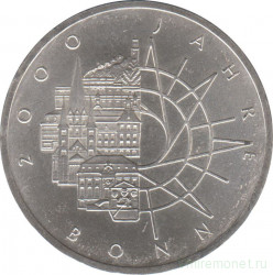 Монета. ФРГ. 10 марок 1989 год. 2000 лет городу Бонн.