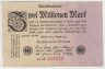 Банкнота. Германия. Веймарская республика. 2 миллиона марок 1922 год. Серийный номер - две цифры , буква (мелкие , чёрные) , шесть цифр (красные). ав.