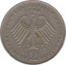 Монета. ФРГ. 2 марки 1980 год. Теодор Хойс. Монетный двор - Гамбург (J). рев.