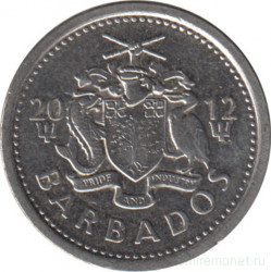 Монета. Барбадос. 10 центов 2012 год.