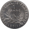 Монета. Франция. 1 франк 2001 год. ав.