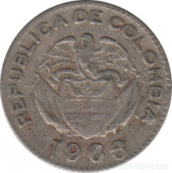 Монета. Колумбия. 10 сентаво 1966 год.