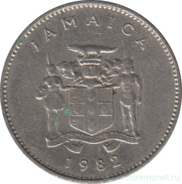 Монета. Ямайка. 10 центов 1982 год.