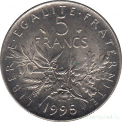 Монета. Франция. 5 франков 1995 год.