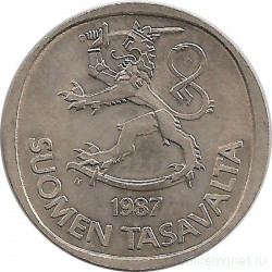Монета. Финляндия. 1 марка 1987 год (N).