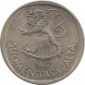 Монета. Финляндия. 1 марка 1987 год (N).