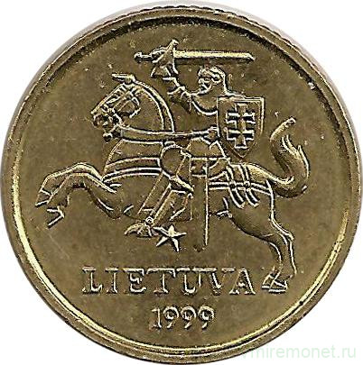 Монета. Литва. 10 центов 1999 год.
