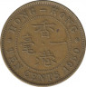 Монета. Гонконг. 10 центов 1950 год. ав.
