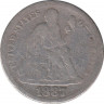 Монета. США. 10 центов 1887 год. ав.