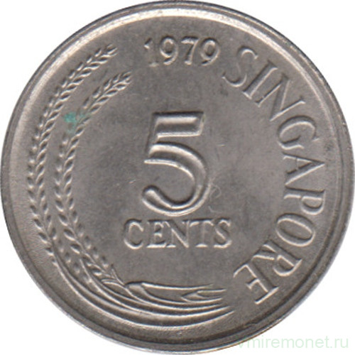 Монета. Сингапур. 5 центов 1979 год.