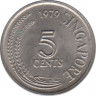 Монета. Сингапур. 5 центов 1979 год. ав.
