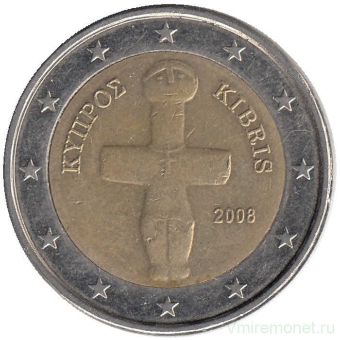 Монета. Кипр. 2 евро 2008 год.