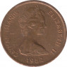 Монета. Каймановы острова. 1 цент 1982 год. ав.