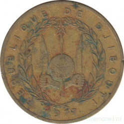 Монета. Джибути. 10 франков 1977 год.