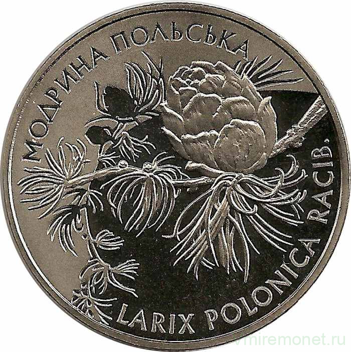 Монета. Украина. 2 гривны 2001 год. Лиственница польская. 
