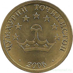 Монета. Таджикистан. 25 дирамов 2006 год. Немагнитная.