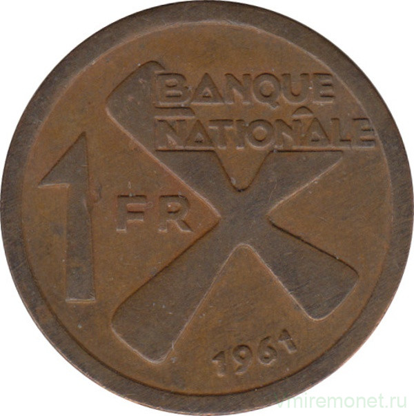 Монета. Катанга (Конго). 1 франк 1961 год.