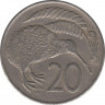 Монета. Новая Зеландия. 20 центов 1986 год. рев.