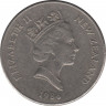 Монета. Новая Зеландия. 20 центов 1986 год. ав.