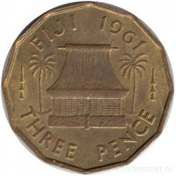 Монета. Фиджи. 3 пенса 1961 год.