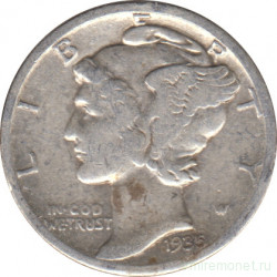 Монета. США. 10 центов 1935 год. Монетный двор S.