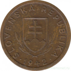 Монета. Словакия. 10 геллеров 1942 год.