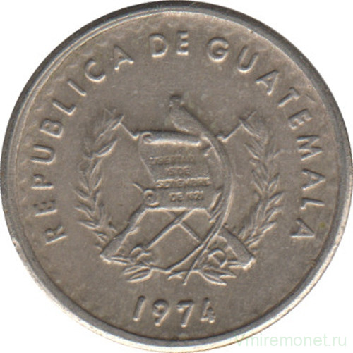 Монета. Гватемала. 5 сентаво 1974 год.