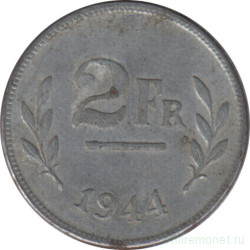 Монета. Бельгия. 2 франка 1944 год.