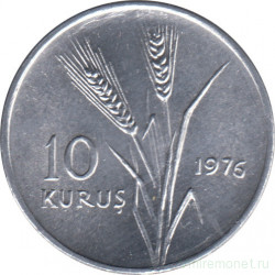 Монета. Турция. 10 курушей 1976 год.