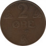  Монета. Норвегия. 2 эре 1921 год. ав.