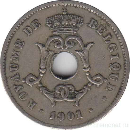 Монета. Бельгия. 10 сантимов 1901 год. BELGIQUE.