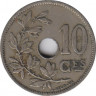 Монета. Бельгия. 10 сантимов 1901 год. BELGIQUE. рев.