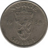  Монета. Норвегия. 50 эре 1956 год. ав.