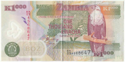 Банкнота. Замбия. 1000 квач 2008 год. Тип 44f.