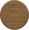 Монета. Словакия. 1 крона 1993 год. ав.