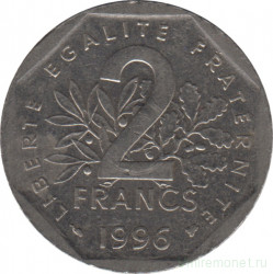 Монета. Франция. 2 франка 1996 год.