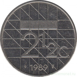 Монета. Нидерланды. 2.5 гульдена 1989 год.