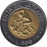  Монета. Ватикан. 500 лир 1995 год. рев.