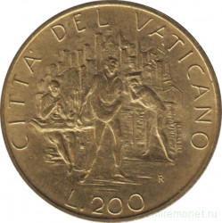 Монета. Ватикан. 200 лир 1989 год.